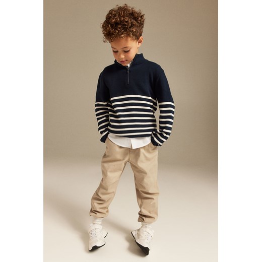 H & M - Joggersy z diagonalu - Beżowy ze sklepu H&M w kategorii Spodnie chłopięce - zdjęcie 169676419