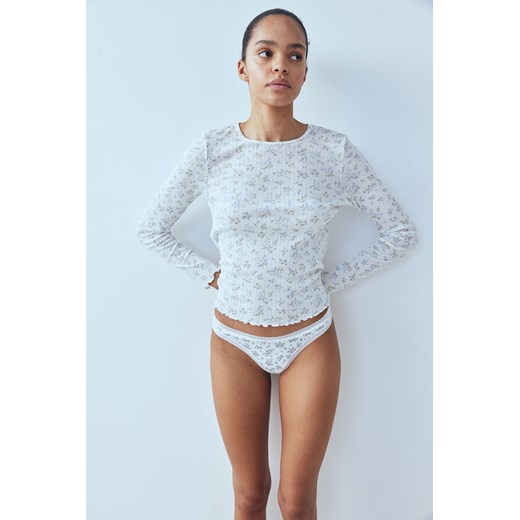 H & M - Figi brazilian z dżerseju - Biały ze sklepu H&M w kategorii Majtki damskie - zdjęcie 169676689
