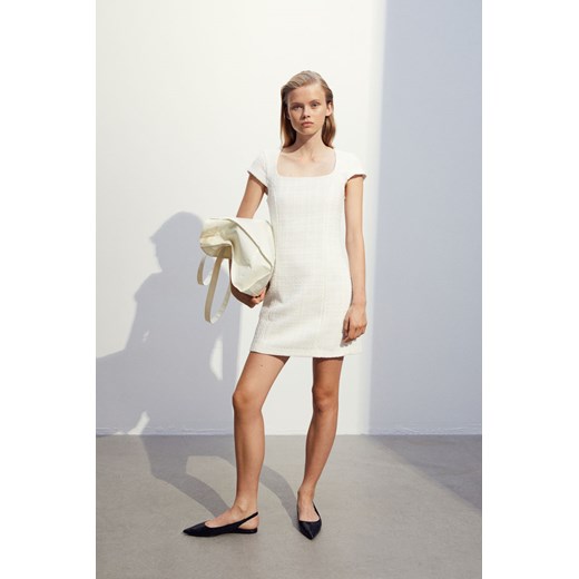 H & M - Sukienka z przędzy bouclé - Biały H & M 42 H&M