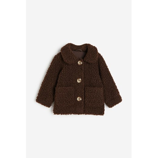 H & M - Kurtka miś z kołnierzem - Brązowy H & M 68 (4-6M) H&M