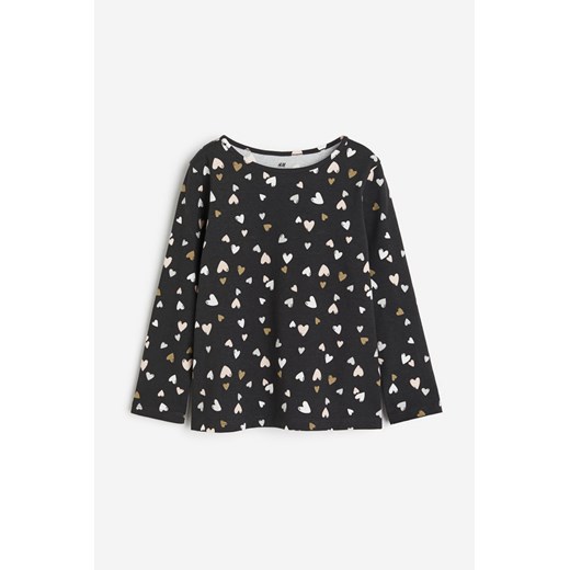 H & M - Dżersejowy top z nadrukiem - Szary ze sklepu H&M w kategorii Bluzki dziewczęce - zdjęcie 169677039