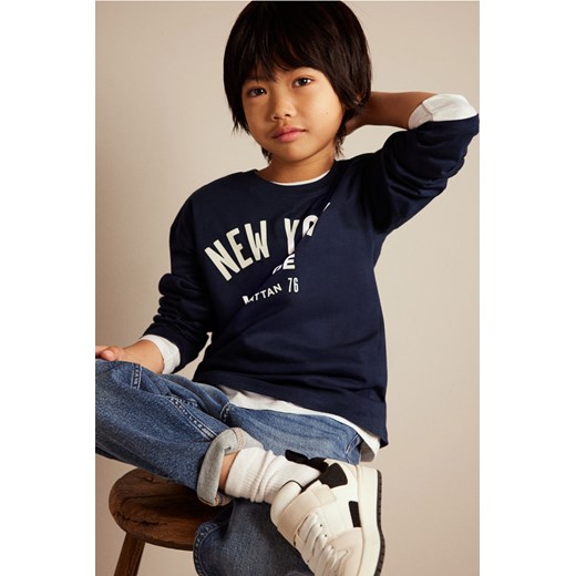 H & M - T-shirt z długim rękawem - Niebieski H & M 116 (4-6Y) H&M