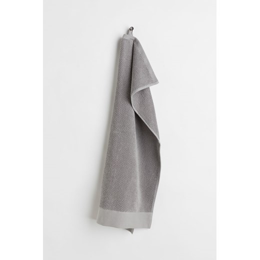 H & M - Ręcznik z bawełnianej frotte - Szary ze sklepu H&M w kategorii Ręczniki - zdjęcie 169677098