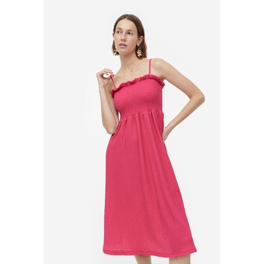 H & M - Sukienka z elastycznym marszczeniem - Różowy H & M XL H&M