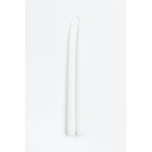 H & M - Stożkowe świeczki 2-pak - Biały ze sklepu H&M w kategorii Świece i dyfuzory - zdjęcie 169677245