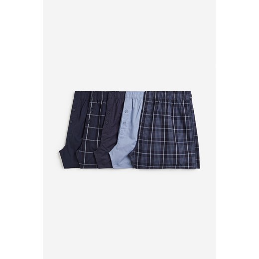 H & M - Bokserki z bawełnianej tkaniny 5-pak - Niebieski ze sklepu H&M w kategorii Majtki męskie - zdjęcie 169677256