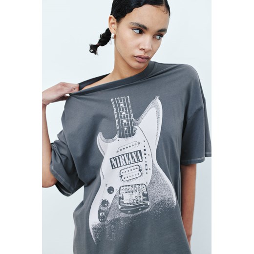 H & M - T-shirt oversize z nadrukiem - Szary ze sklepu H&M w kategorii Bluzki damskie - zdjęcie 169677326