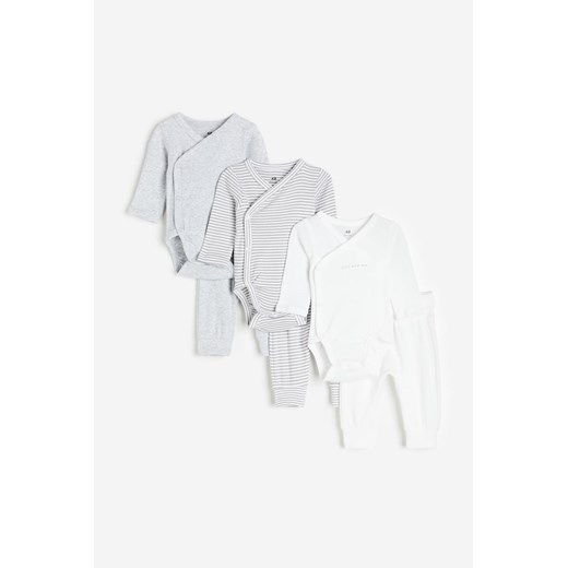 H & M - Bawełniany komplet 6-częściowy - Biały ze sklepu H&M w kategorii Komplety niemowlęce - zdjęcie 169677359