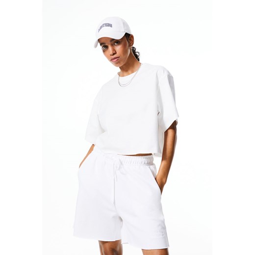 H & M - Szorty dresowe z haftem - Biały ze sklepu H&M w kategorii Szorty - zdjęcie 169677477