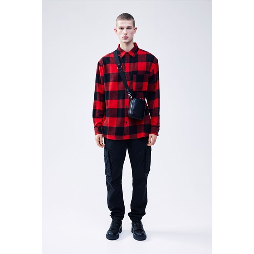 H & M - Flanelowa koszula Relaxed Fit - Czerwony ze sklepu H&M w kategorii Koszule męskie - zdjęcie 169677635