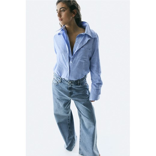 H & M - Koszula z domieszką lnu - Niebieski ze sklepu H&M w kategorii Koszule damskie - zdjęcie 169677638