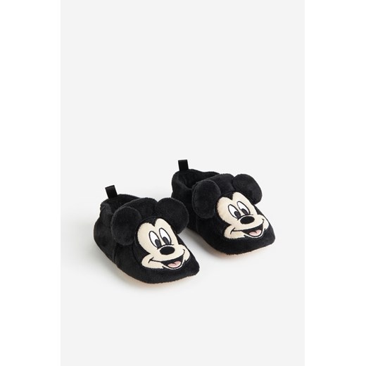 H & M - Miękkie kapcie z aplikacjami - Czarny ze sklepu H&M w kategorii Buciki niemowlęce - zdjęcie 169677809