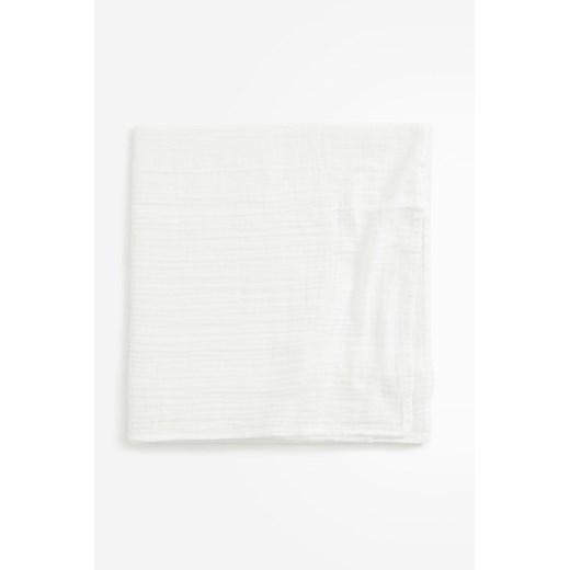 H & M - Kocyk przytulanka z bawełnianego muślinu - Biały ze sklepu H&M w kategorii Kocyki dziecięce - zdjęcie 169677879