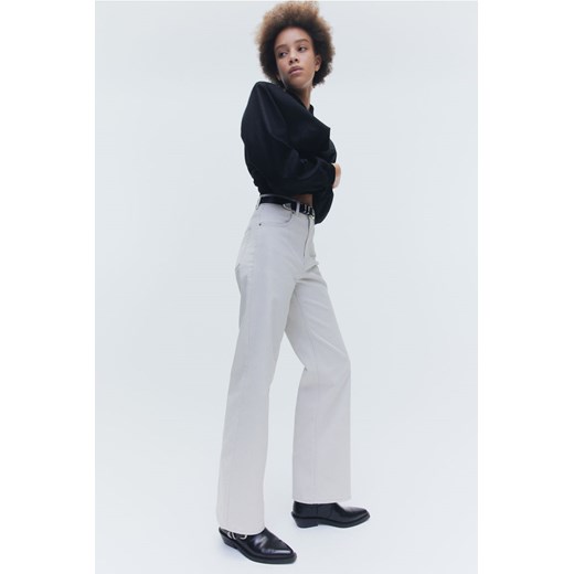 H & M - Szerokie spodnie z diagonalu - Szary ze sklepu H&M w kategorii Spodnie damskie - zdjęcie 169677946
