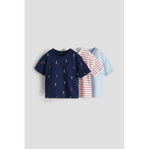 H & M - T-shirt 3-pak - Niebieski ze sklepu H&M w kategorii T-shirty chłopięce - zdjęcie 169677948