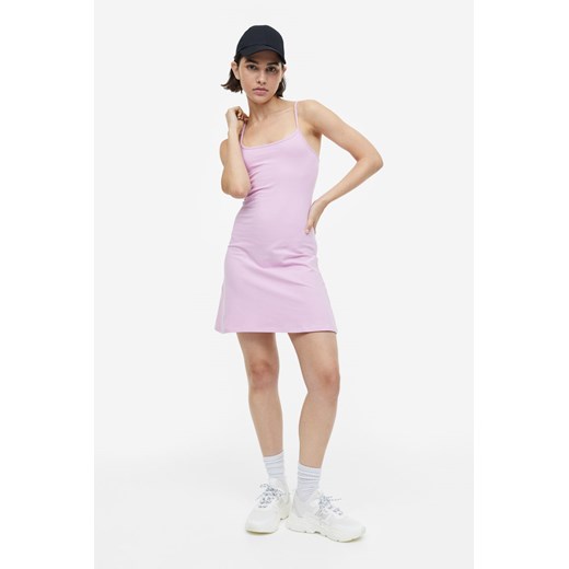 H & M - Dżersejowa sukienka z rozszerzanym dołem - Różowy H & M L H&M