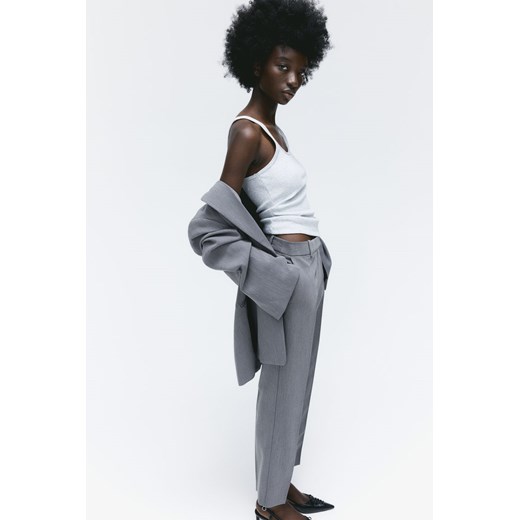 H & M - Wąskie spodnie z diagonalu - Szary H & M 44 H&M