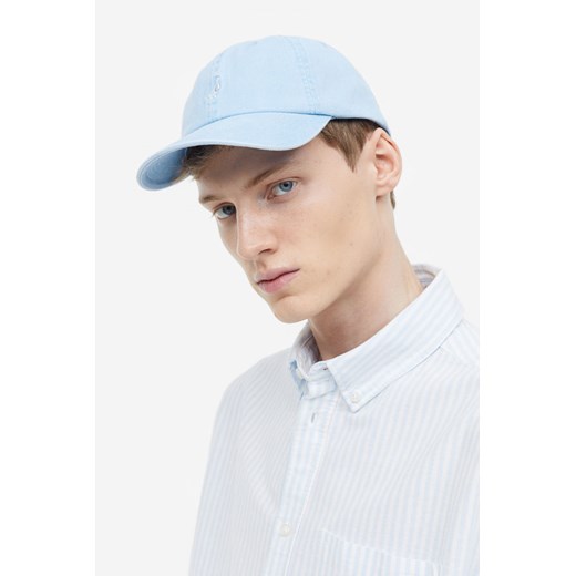H & M - Bawełniana czapka z daszkiem i haftowanym motywem - Niebieski ze sklepu H&M w kategorii Czapki z daszkiem męskie - zdjęcie 169678228