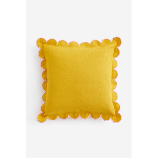 H & M - Poszewka na poduszkę z domieszką lnu - Żółty ze sklepu H&M w kategorii Poszewki na poduszki - zdjęcie 169678306