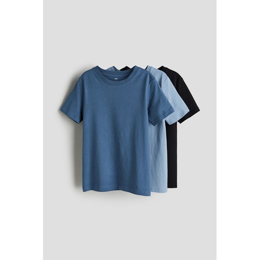 H & M - T-shirt 3-pak - Niebieski H & M 140 (8-10Y) H&M