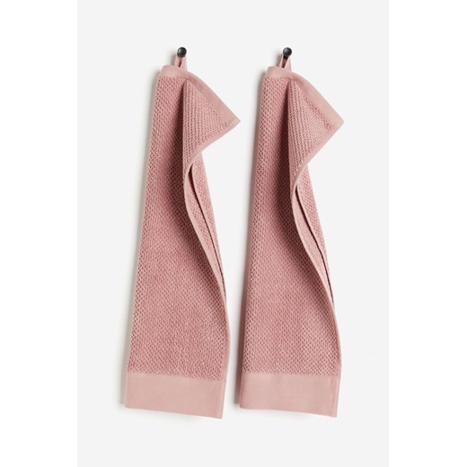 H & M - Ręcznik frotte dla gości 2-pak - Różowy ze sklepu H&M w kategorii Ręczniki - zdjęcie 169678466