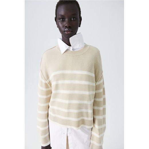 H & M - Sweter z widocznymi szwami - Brązowy ze sklepu H&M w kategorii Swetry damskie - zdjęcie 169678468