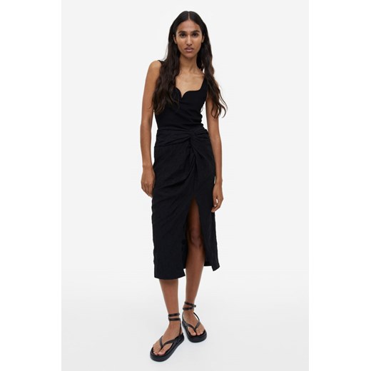 H & M - Spódnica z wiązanym detalem - Czarny ze sklepu H&M w kategorii Spódnice - zdjęcie 169678626