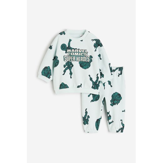 H & M - Dresowy komplet 2-częściowy - Zielony ze sklepu H&M w kategorii Dresy dla niemowlaka - zdjęcie 169678665