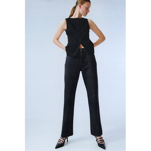 H & M - Straight High Jeans - Szary ze sklepu H&M w kategorii Jeansy damskie - zdjęcie 169678787