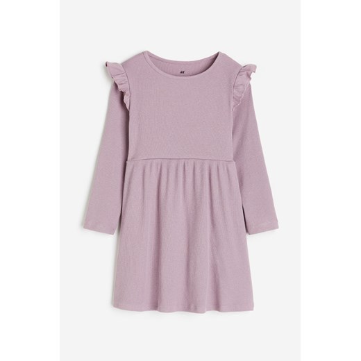H & M - Sukienka z dżerseju w prążki - Fioletowy ze sklepu H&M w kategorii Sukienki dziewczęce - zdjęcie 169678815