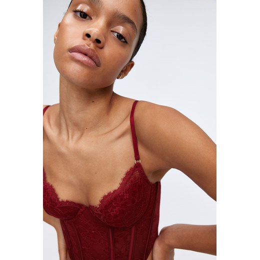 H & M - Usztywniany półgorset - Czerwony H & M 75B H&M
