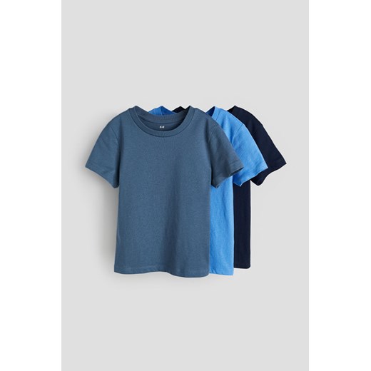 H & M - T-shirt 3-pak - Niebieski H & M 110;116 (4-6Y) H&M