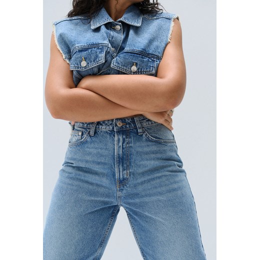 H & M - Curvy Fit Wide Ultra High Jeans - Niebieski H & M 36 H&M