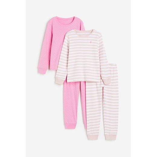 H & M - Dżersejowa piżama 2-pak - Różowy ze sklepu H&M w kategorii Piżamy dziecięce - zdjęcie 169679208