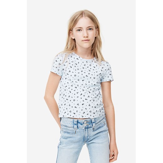 H & M - T-shirt z nadrukiem - Niebieski ze sklepu H&M w kategorii Bluzki dziewczęce - zdjęcie 169679359