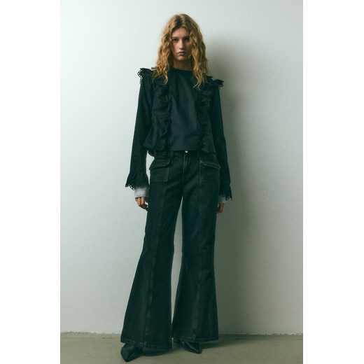 H & M - Wide Regular Jeans - Czarny H & M 44 H&M