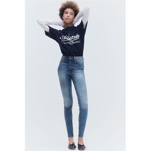 H & M - Skinny High Jeans - Niebieski ze sklepu H&M w kategorii Jeansy damskie - zdjęcie 169679415
