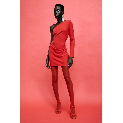 H & M - Sukienka bodycon na jedno ramię - Czerwony H & M XXL H&M
