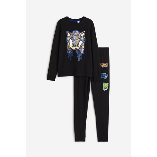 H & M - Dżersejowa piżama - Czarny ze sklepu H&M w kategorii Piżamy dziecięce - zdjęcie 169679605