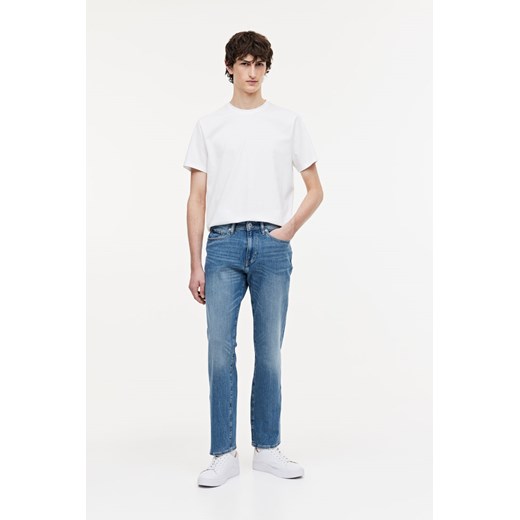 H & M - Xfit Straight Regular Jeans - Niebieski H & M 30;30 H&M