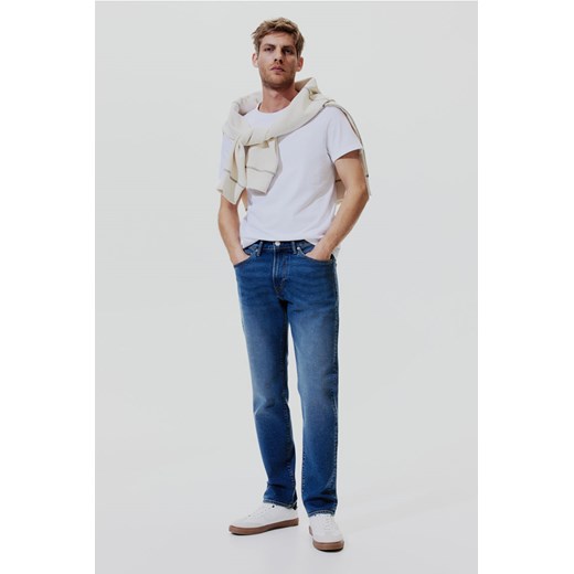 H & M - Straight Regular Jeans - Niebieski H & M 30;34 H&M