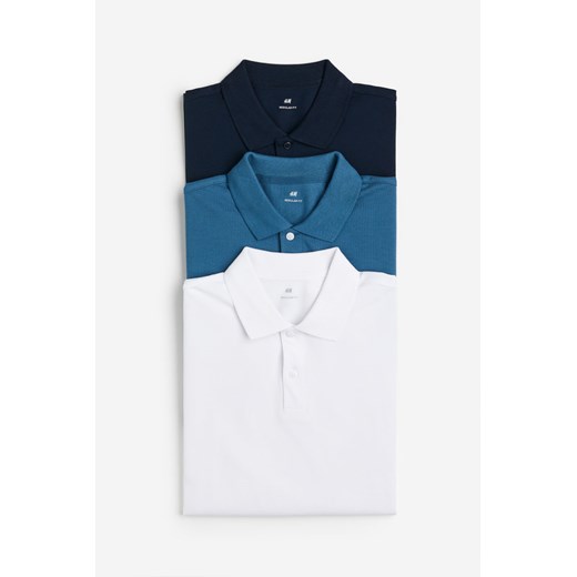 H & M - Koszulka polo 3-pak - Niebieski ze sklepu H&M w kategorii T-shirty męskie - zdjęcie 169679757