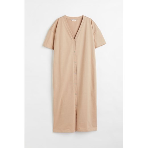 H & M - Dżersejowa sukienka zapinana na guziki - Beżowy ze sklepu H&M w kategorii Sukienki - zdjęcie 169679776