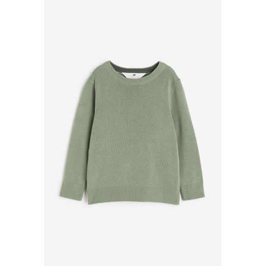H & M - Bawełniany sweter - Zielony H & M 92 (1½-2Y) H&M