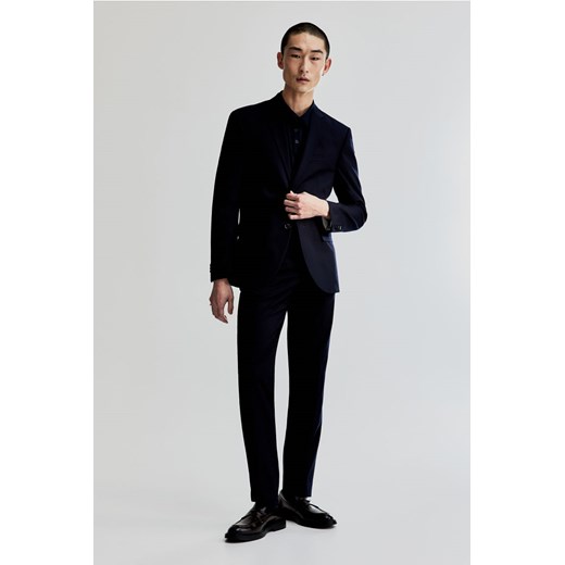 H & M - Spodnie garniturowe Slim Fit - Niebieski ze sklepu H&M w kategorii Spodnie męskie - zdjęcie 169679879