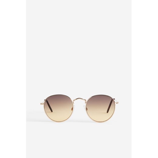 H & M - Okrągłe okulary przeciwsłoneczne - Brązowy ze sklepu H&M w kategorii Okulary przeciwsłoneczne męskie - zdjęcie 169680048