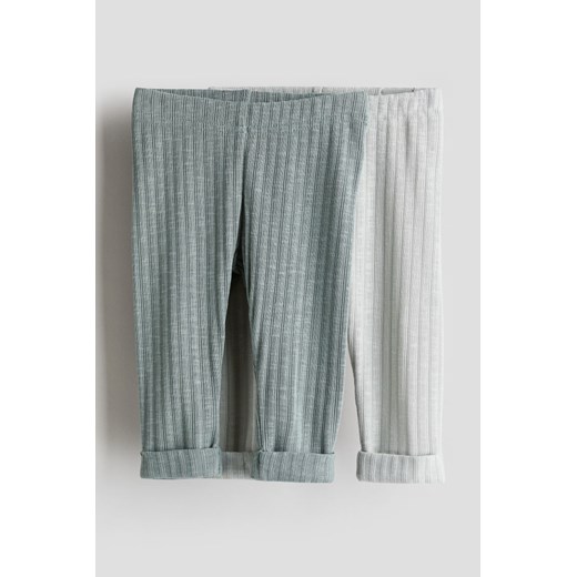 H & M - Legginsy 2-pak - Zielony ze sklepu H&M w kategorii Legginsy niemowlęce - zdjęcie 169680146