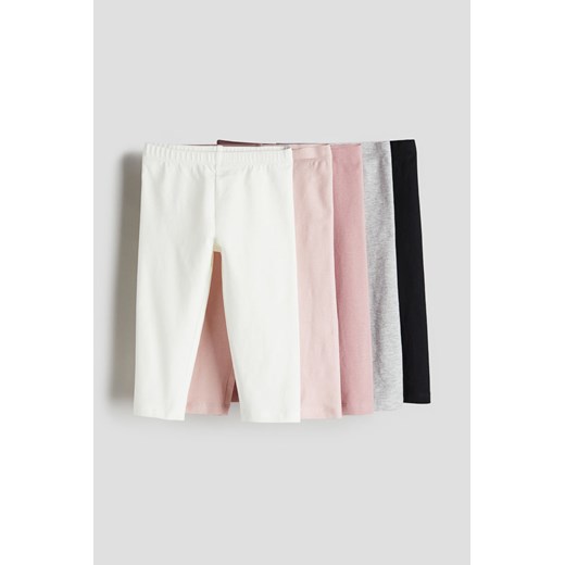 H & M - Bawełniane legginsy rybaczki 5-pak - Różowy ze sklepu H&M w kategorii Spodnie dziewczęce - zdjęcie 169680188