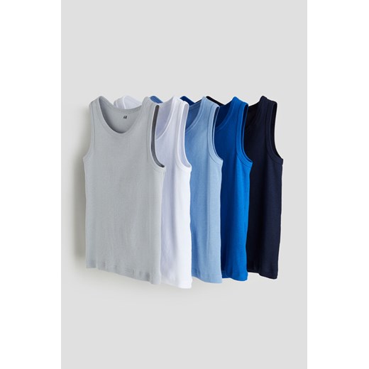 H & M - Bawełniana koszulka 5-pak - Szary ze sklepu H&M w kategorii T-shirty chłopięce - zdjęcie 169680226