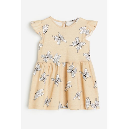 H & M - Dżersejowa sukienka - Beżowy ze sklepu H&M w kategorii Sukienki niemowlęce - zdjęcie 169680465